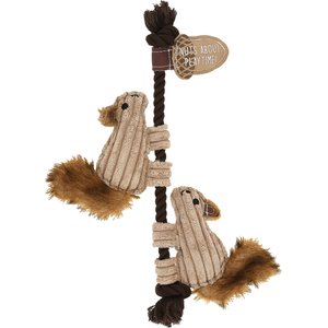 Pavilion Nuts about Playtime Rope Plush Dog Toy, Brown, 15.5-in