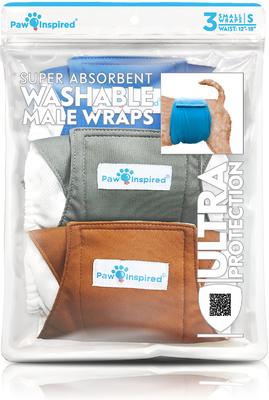 Show full view: Paw Inspired Belly Band Male Dog Wrap Washable, Small: 12 to 18-in waist, 3 count slide 4 of 10