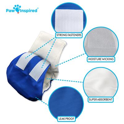 Show full view: Paw Inspired Belly Band Male Dog Wrap Washable, Variety Pack, White Lining, X-Large, 2 count slide 6 of 9