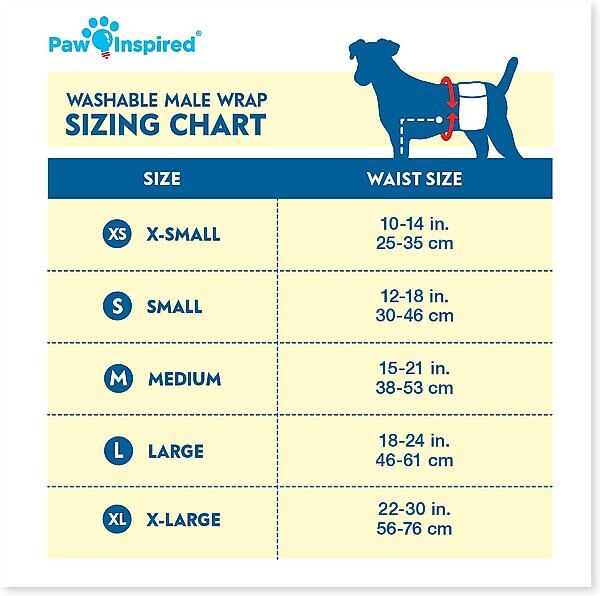 Show full view: Paw Inspired Belly Band Male Dog Wrap Washable, X-Small: 10 to 14-in waist, 3 count slide 2 of 9