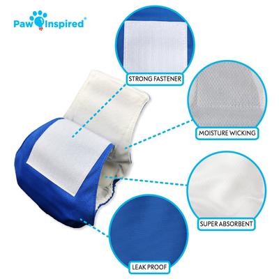 Show full view: Paw Inspired Belly Band Male Dog Wrap Washable, X-Small: 10 to 14-in waist, 3 count slide 6 of 9