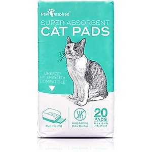 Paw Inspired Cat Litter Pads, 20 count, Teal