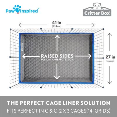 Show full view: Paw Inspired Critter Box Washable Fleece Guinea Pig Cage Liner & Bedding with Raised Sides, C&C 2x3, 1 count slide 4 of 9