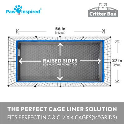 Show full view: Paw Inspired Critter Box Washable Fleece Guinea Pig Cage Liner & Bedding with Raised Sides, C&C 2x4, 1 count slide 4 of 9