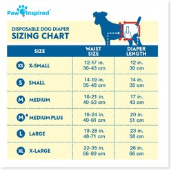 Paw Inspired Disposable Female Dog Diapers, X-Large: 22 to 35-in waist, 12 count slide 2 of 6