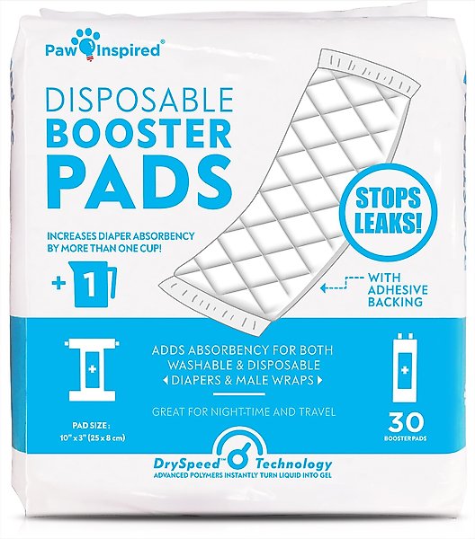 Show full view: Paw Inspired Dog Diaper Pad Liners, 30 count slide 1 of 9