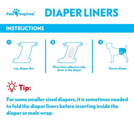 Show full view: Paw Inspired Dog Diaper Pad Liners for Covers & Washable Dog Diapers, 30 count slide 5 of 8