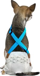 Paw Inspired Dog Diaper Suspenders, Blue, X-Small/Small