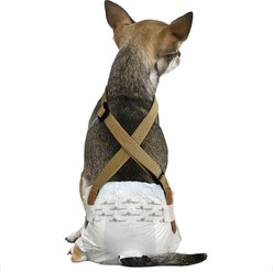 Paw Inspired Dog Diaper Suspenders, Brown, X-Small/Small