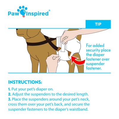 Show full view: Paw Inspired Dog Diaper Suspenders, Medium/Large slide 8 of 11