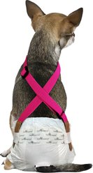 Paw Inspired Dog Diaper Suspenders, Pink, X-Small/Small