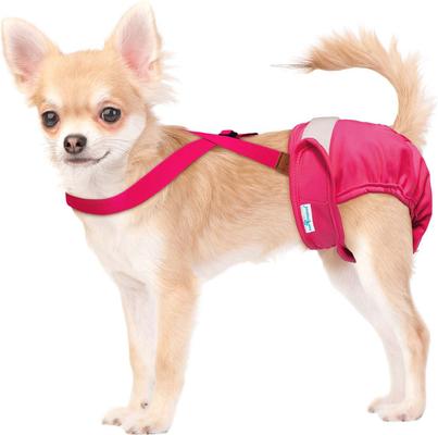 Show full view: Paw Inspired Dog Diaper Suspenders, Pink, X-Small/Small slide 3 of 9