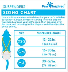 Paw Inspired Dog Diaper Suspenders, X-Small/Small slide 2 of 9