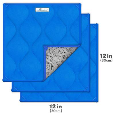 Show full view: Paw Inspired Fleece Cage Liner Small Pet Pee Pads & Bedding, 12x12-in, 3 count, Blue slide 2 of 10