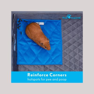 Show full view: Paw Inspired Fleece Cage Liner Small Pet Pee Pads & Bedding, 12x12-in, 3 count, Gray slide 6 of 10