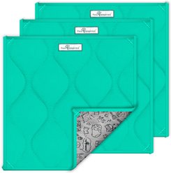 Paw Inspired Fleece Cage Liner Small Pet Pee Pads & Bedding, 12x12-in, 3 count, Green