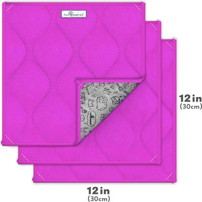 Show full view: Paw Inspired Fleece Cage Liner Small Pet Pee Pads & Bedding, 12x12-in, 3 count, Pink slide 2 of 10