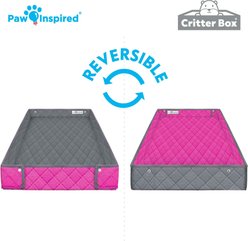 Paw Inspired Reversible with Raised Sides Critter Box Fleece Small Pet Cage Liner, Gray/Pink slide 2 of 6