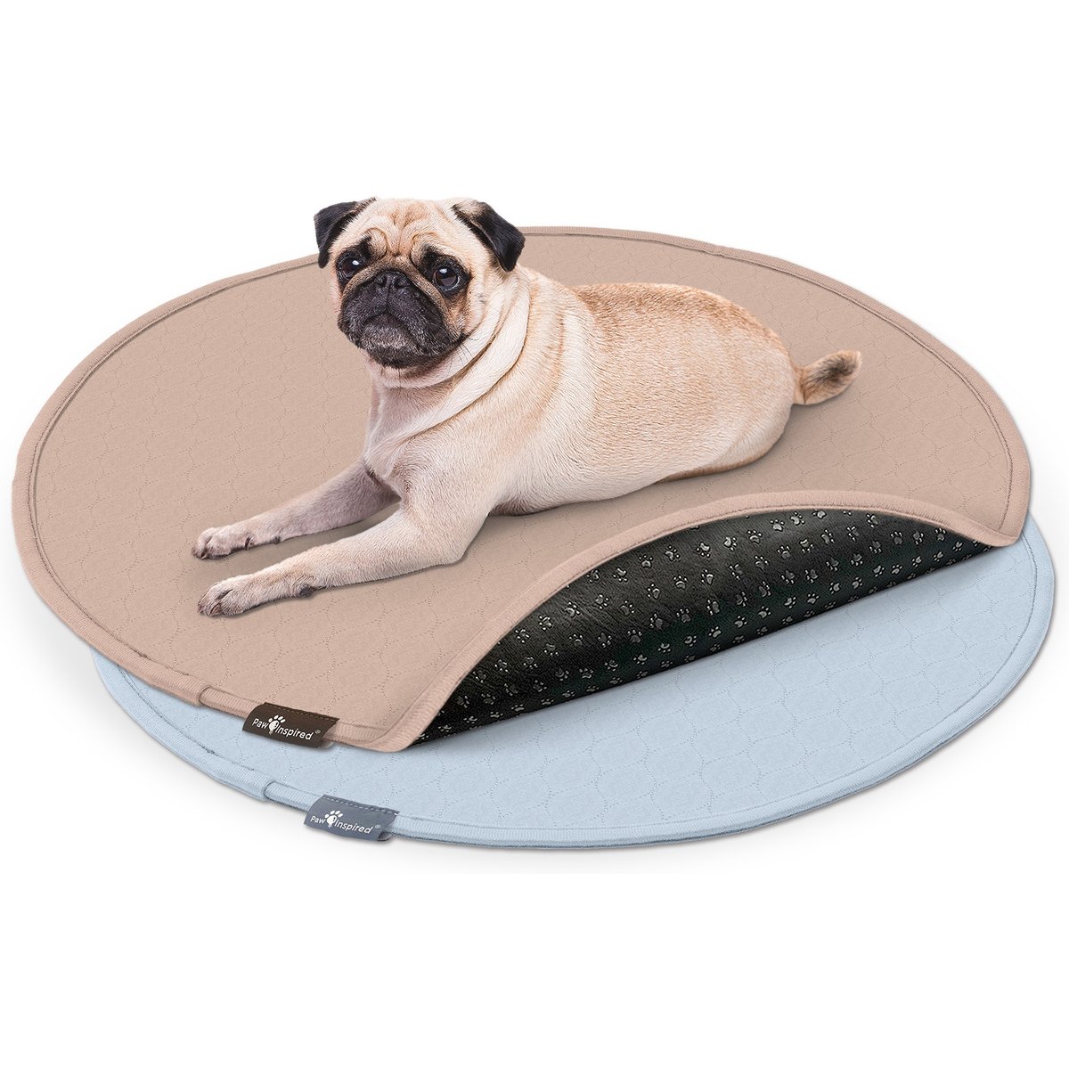 Paw Inspired Round Whelping Washable Dog Pee Pads, 2 count, 29-in