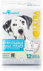 Paw Inspired Ultra Protection Disposable Belly Band Male Dog Wraps, Large: 23.5 to 31.5-in waist, 12 count