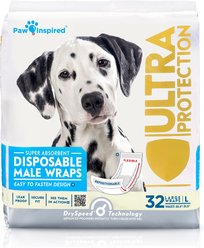Paw Inspired Ultra Protection Disposable Belly Band Male Dog Wraps, Large