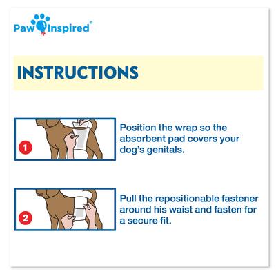 Show full view: Paw Inspired Ultra Protection Disposable Belly Band Male Dog Wraps, Medium: 18 to 23.5-in waist, 12 count slide 6 of 9