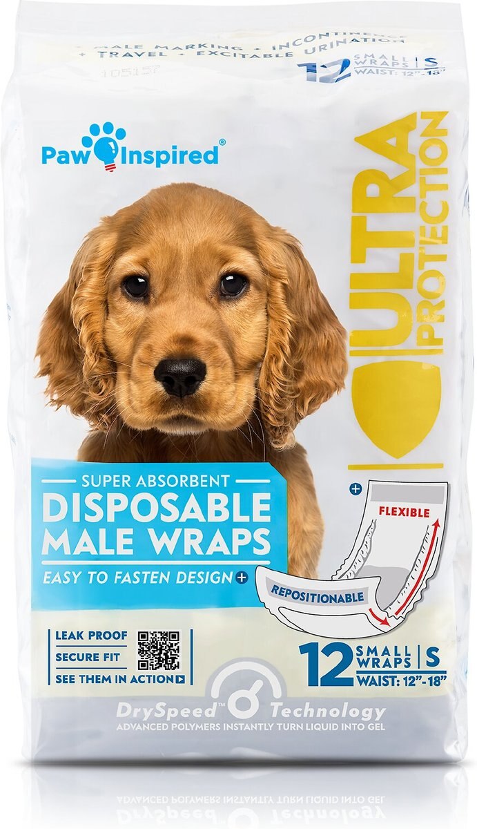 Paw Inspired Ultra Protection Disposable Belly Band Male Dog Wraps