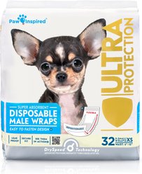 Paw Inspired Ultra Protection Disposable Belly Band Male Dog Wraps, X-Small