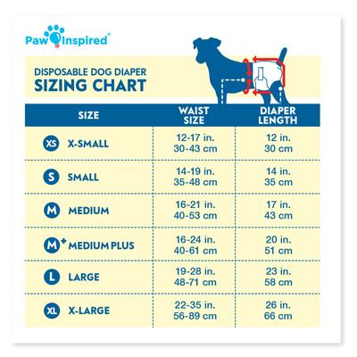 Show full view: Paw Inspired Ultra Protection Disposable Female Dog Diapers, Medium: 16 to 21-in wais, 32 count slide 4 of 11