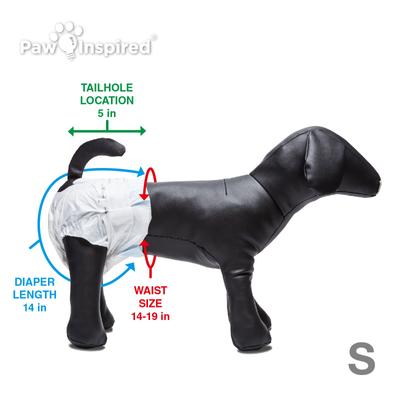 Show full view: Paw Inspired Ultra Protection Disposable Female Dog Diapers, Small: 14 to 19-in waist, 32 count slide 6 of 11