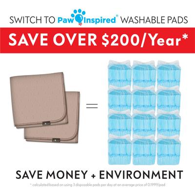 Show full view: Paw Inspired Washable Dog Pee Pads, 2 count, 30-in x 32-in slide 6 of 8