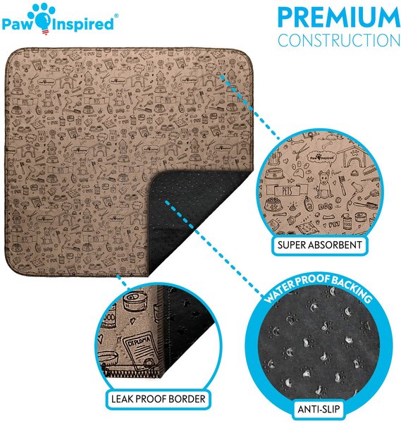 Show full view: Paw Inspired Washable Dog Pee Pads, 32 x 30-in pattern, 2 count, Unscented slide 4 of 10