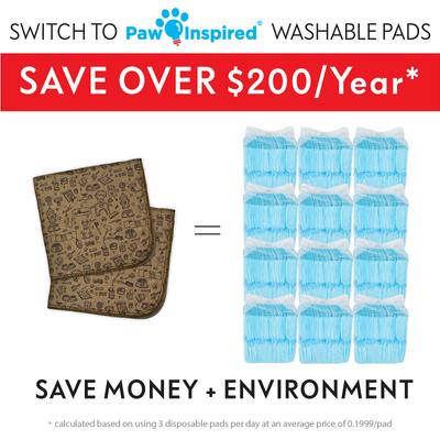 Show full view: Paw Inspired Washable Dog Pee Pads, 32 x 30-in pattern, 2 count, Unscented slide 7 of 10