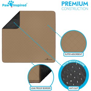 Paw Inspired Washable Dog Pee Pads, 41 x 41-in, 2 count, Unscented