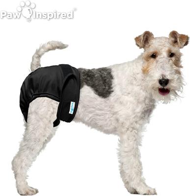 Show full view: Paw Inspired Washable Female Dog Diaper, Black, Black Lining, Medium, 3 count slide 4 of 10