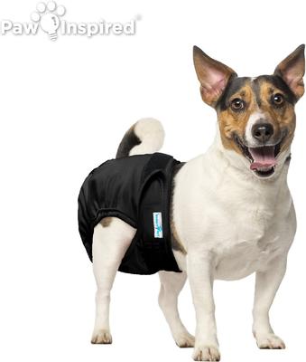 Show full view: Paw Inspired Washable Female Dog Diaper, Black, Black Lining, Small, 3 count slide 4 of 10