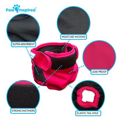 Show full view: Paw Inspired Washable Female Dog Diaper, Variety Pack, Black Lining, Medium, 3 count slide 8 of 11