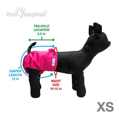 Show full view: Paw Inspired Washable Female Dog Diaper, Variety Pack, Black Lining, X-Small, 3 count slide 5 of 10