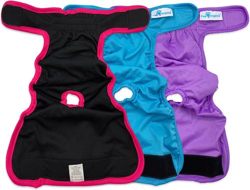 Show full view: Paw Inspired Washable Female Dog Diaper, Variety Pack, Black Lining, X-Small, 3 count slide 6 of 10