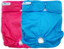 Paw Inspired Washable Female Dog Diaper, Variety Pack, White Lining, Large, 2 count