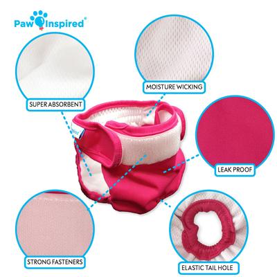 Show full view: Paw Inspired Washable Female Dog Diapers, Medium: 16 to 21-in waist, 3 count slide 7 of 10