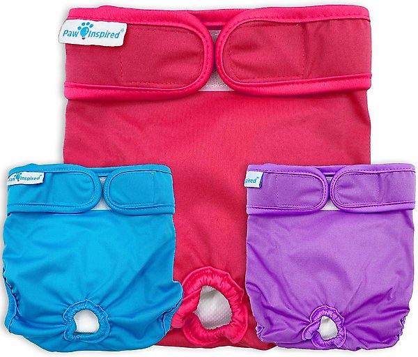 Show full view: Paw Inspired Washable Female Dog Diapers, Small: 12 to 17-in waist, 3 count slide 1 of 10