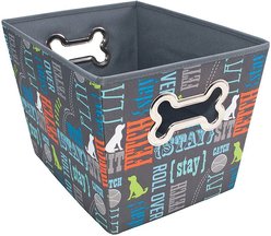 Paw Prints Fabric Toy Bin, Word Design