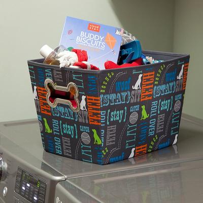 Show full view: Paw Prints Fabric Toy Bin, Word Design slide 4 of 6