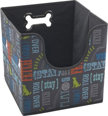 Show full view: Paw Prints Word Design Collapsible Pet Storage Bin slide 1 of 5