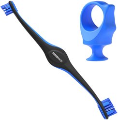 Paw Ready BrushMate Premium Toothbrush with Biteblock Dog Teeth Cleaning Aid, Blue, Small