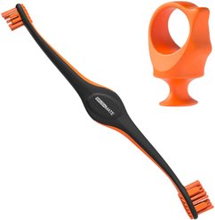 Paw Ready BrushMate Premium Toothbrush with Biteblock Dog Teeth Cleaning Aid, Orange, Small