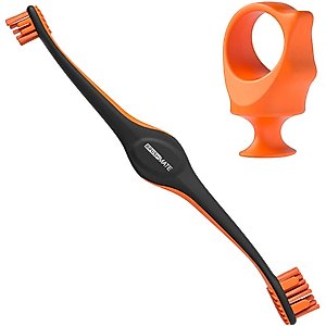 Paw Ready BrushMate Premium Toothbrush with Biteblock Dog Teeth Cleaning Aid, Orange, Small