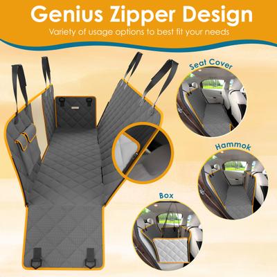 Show full view: PAWBEE Dog Car Seat Cover & Belt, Grey slide 2 of 10