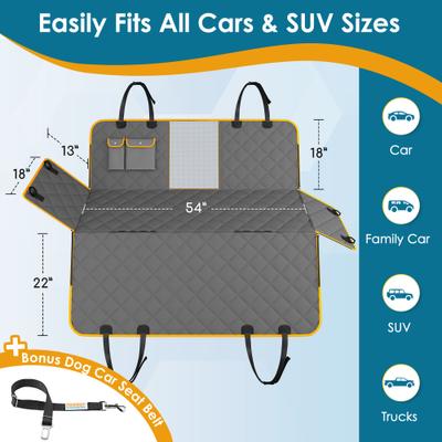 Show full view: PAWBEE Dog Car Seat Cover & Belt, Grey slide 4 of 10